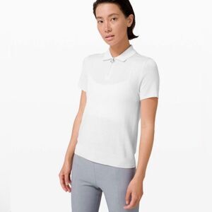 Lululemon City Calm Short Sleeve Sweater White Size 8